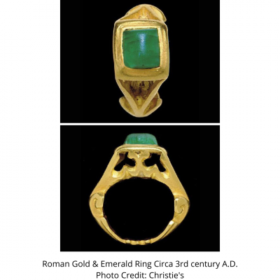 Roman Gold & Emerald Ring Circa 3rd century A.D.